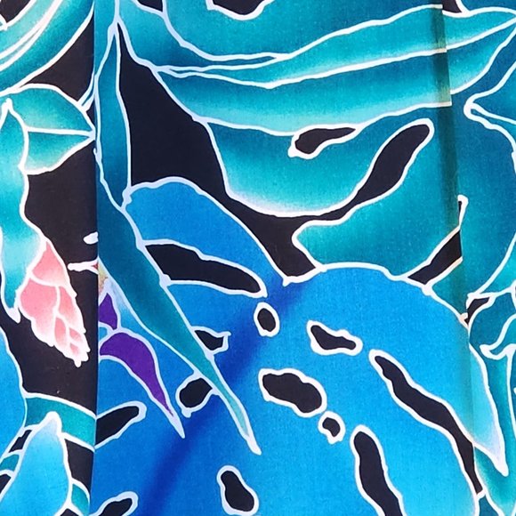 NWOT Men's Hilo Hattie Size XL Birds of Paradise Blue Palm Cotton Shirt - WOW! - Picture 5 of 12